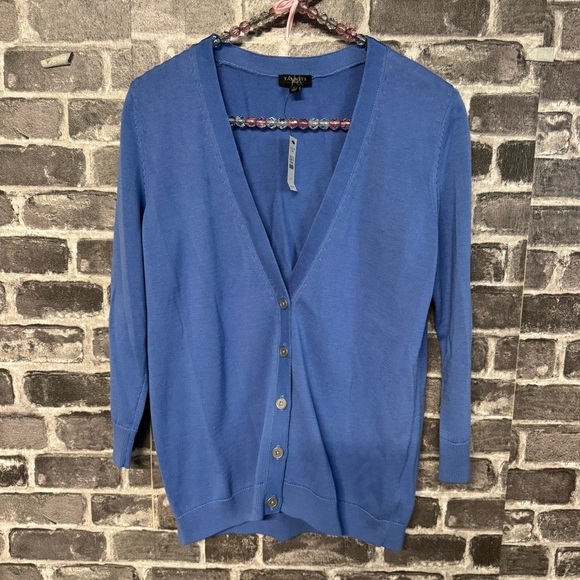 NWT Talbots button down cardigan blue v-neck - Picture 1 of 9
